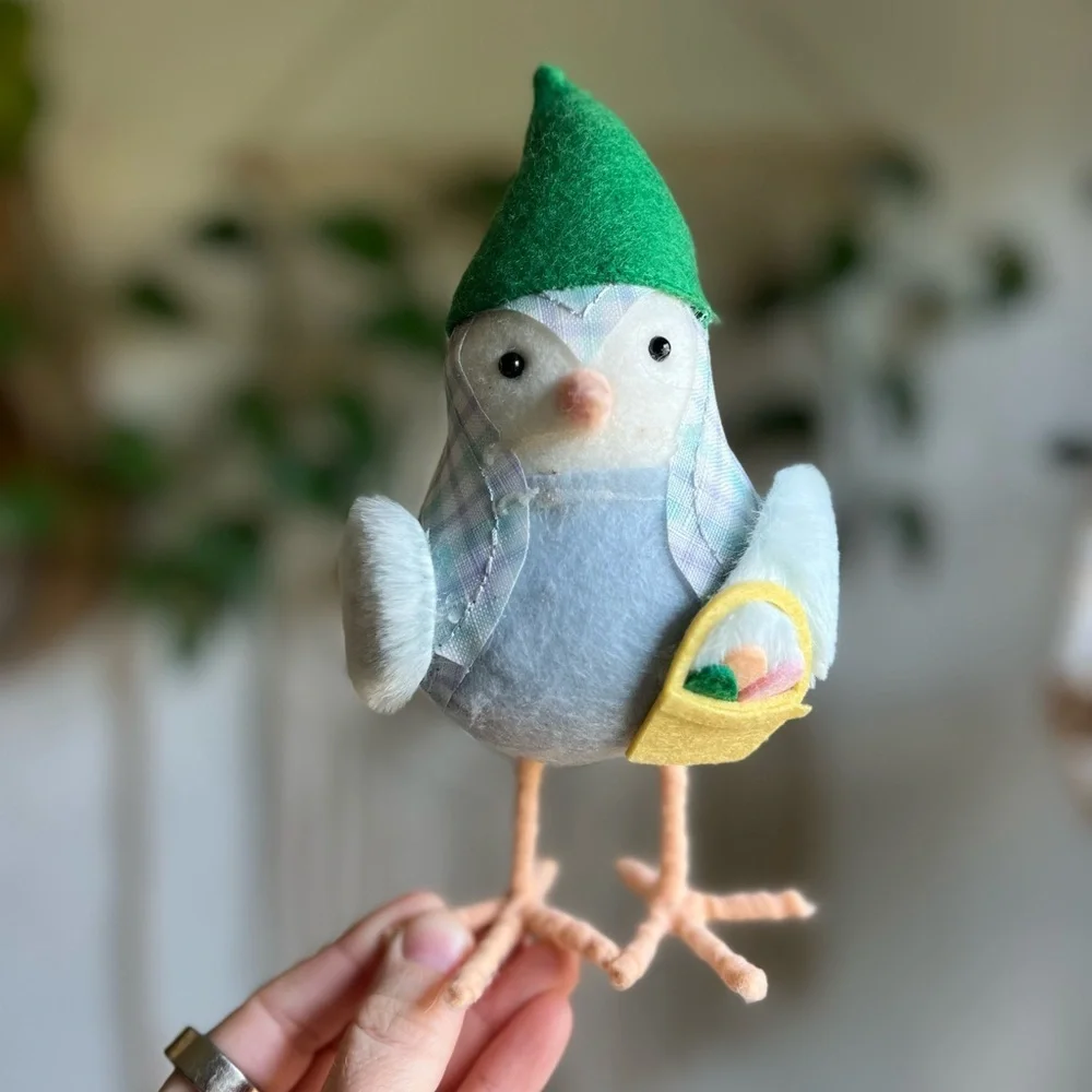 Target Wondershop Spring Bird Figurine Pastel Plaid Cottagecore Easter Decor